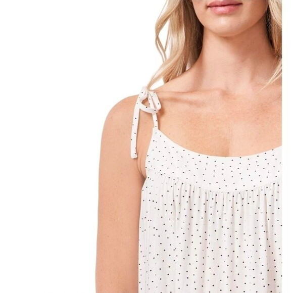 CECE WOMENS BLACK & WHITE POLKA DOT TIERED RUFFLE SUNDRESS DITSY COTTAGE sz M - Picture 3 of 6